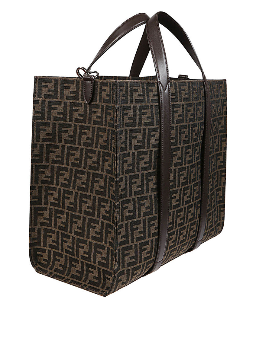 Light Brown FF Jacquard Tote Bag 3