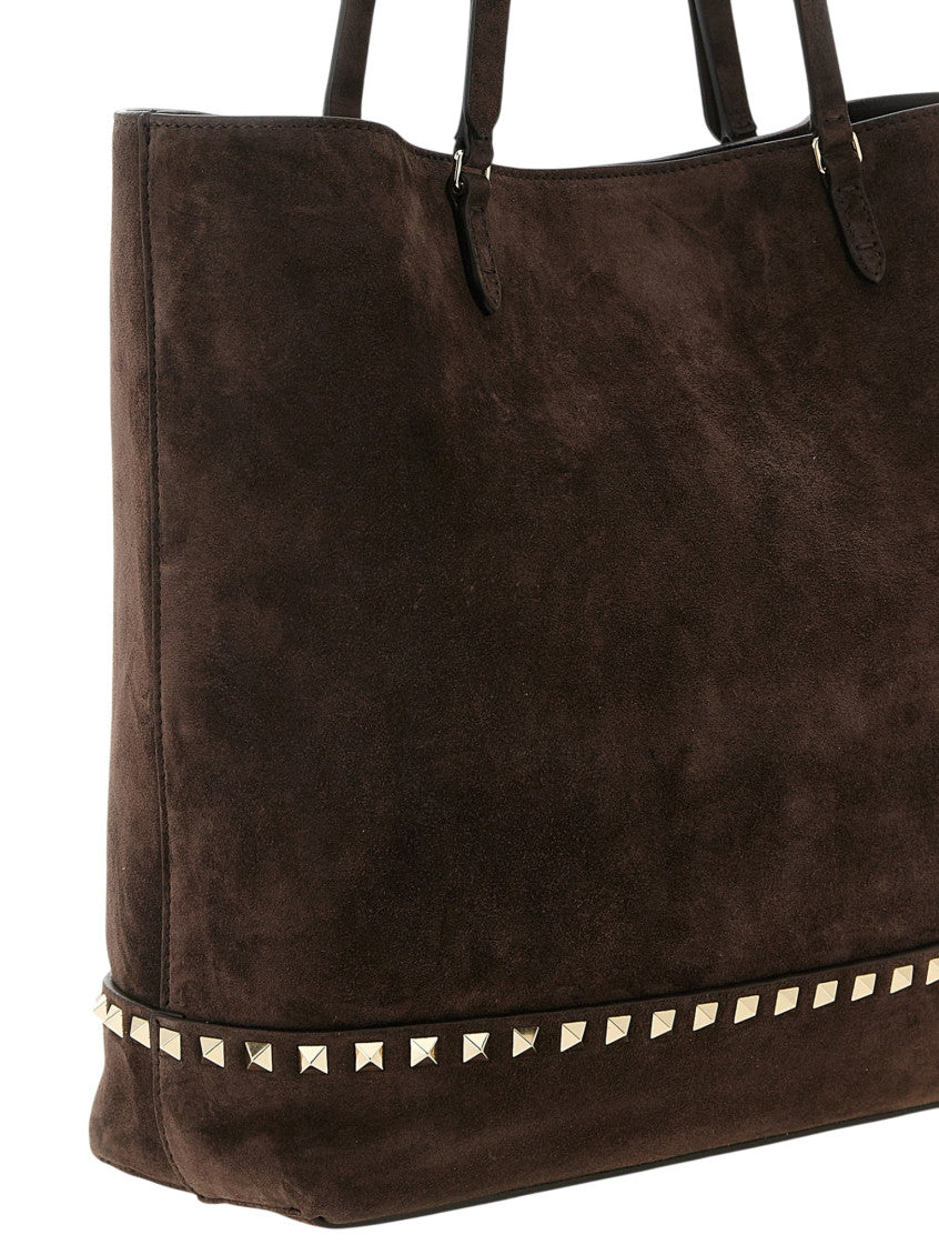 Brown Rockstud Medium Tote 3