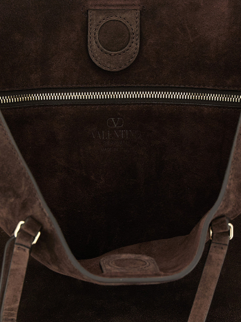 Brown Rockstud Medium Tote 4