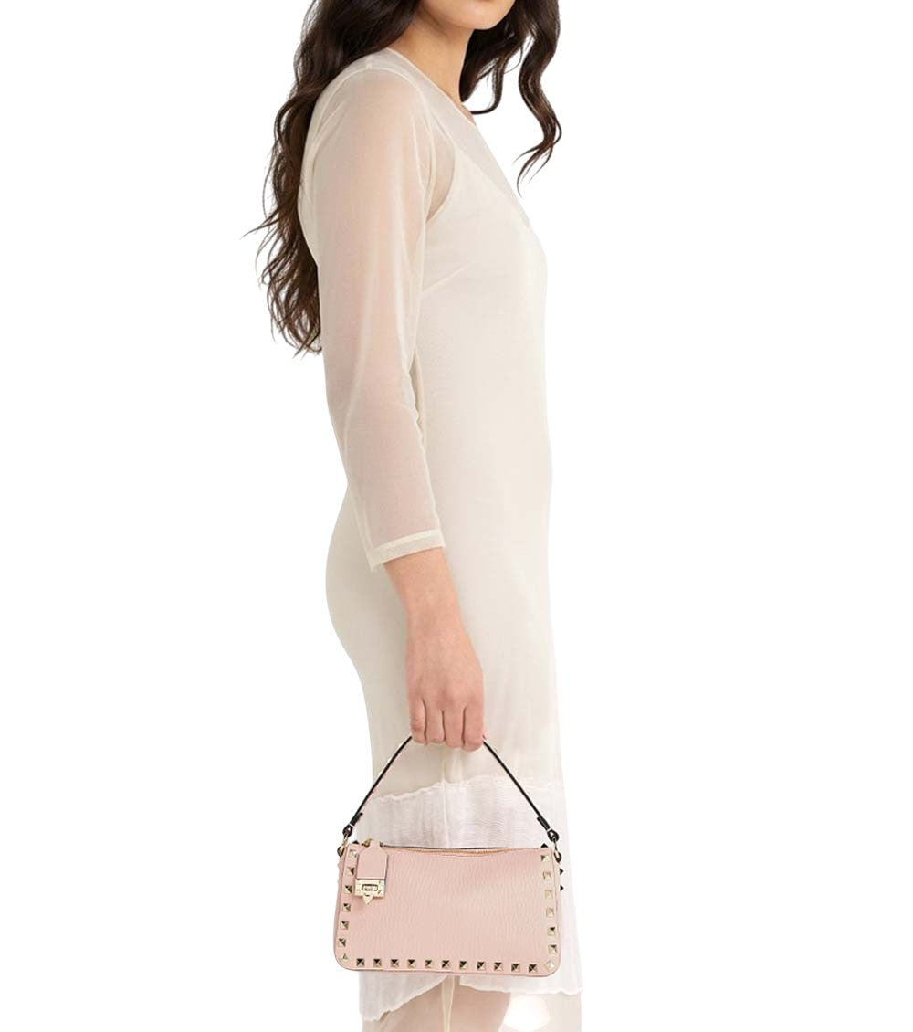 Pink Rockstud Small Shoulder Bag 5