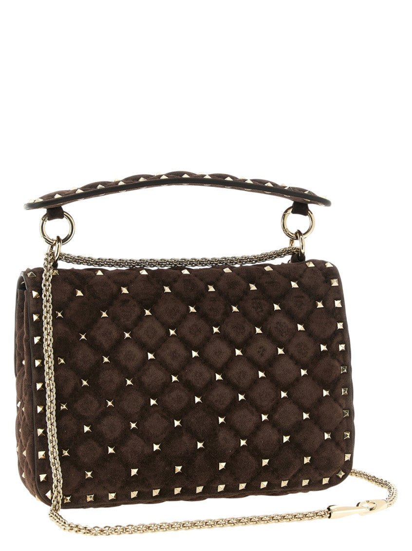 Brown Rockstud Spike Small Shoulder Bag 2