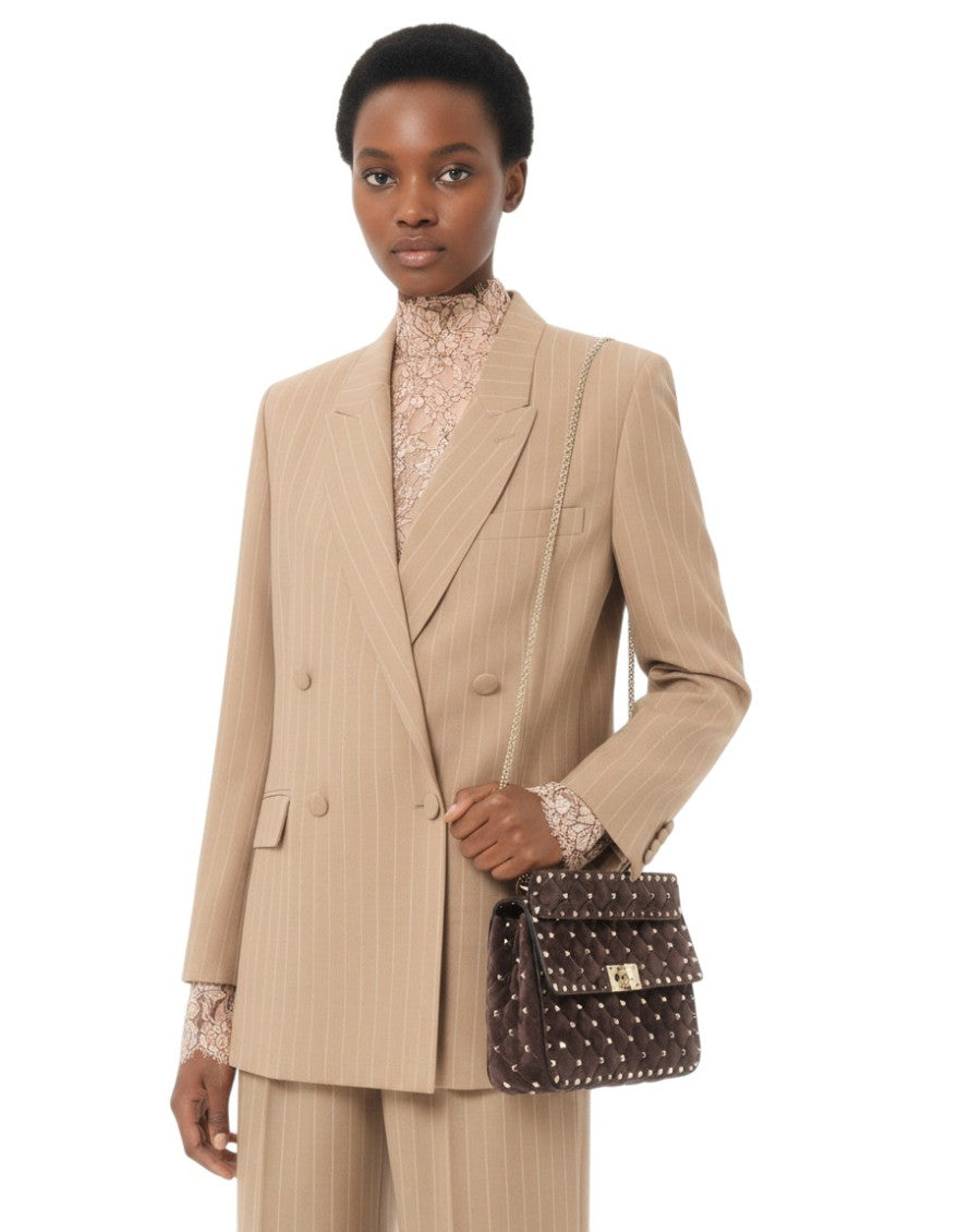 Brown Rockstud Spike Small Shoulder Bag 5