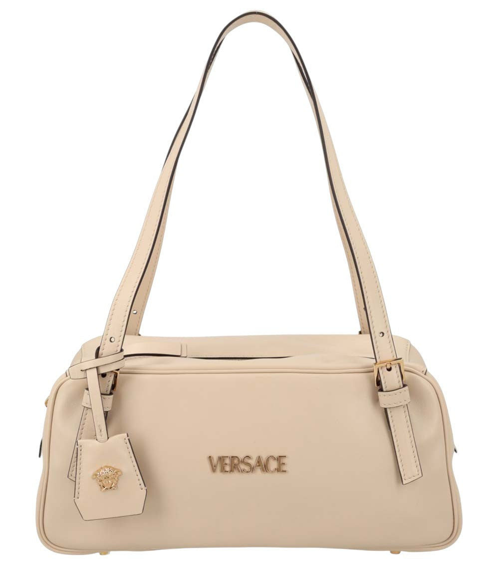 Beige Logo Large Shoulder Bag 1
