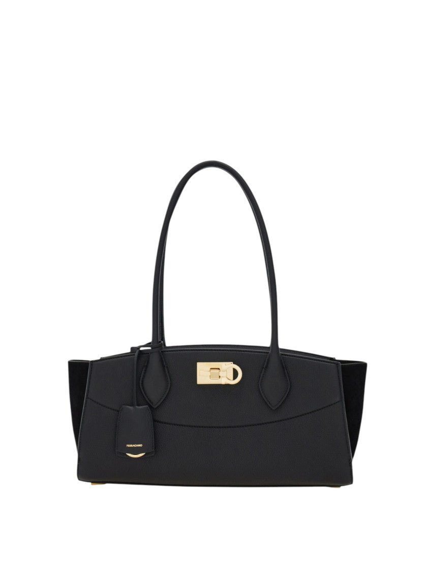 Black Studio Soft Medium Shoulder Bag 1