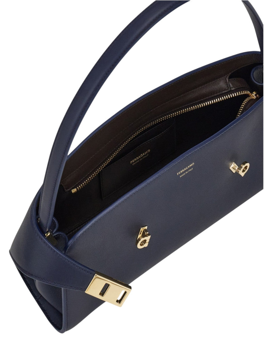 Navy Blue Hug Large Shoulder Bag 3