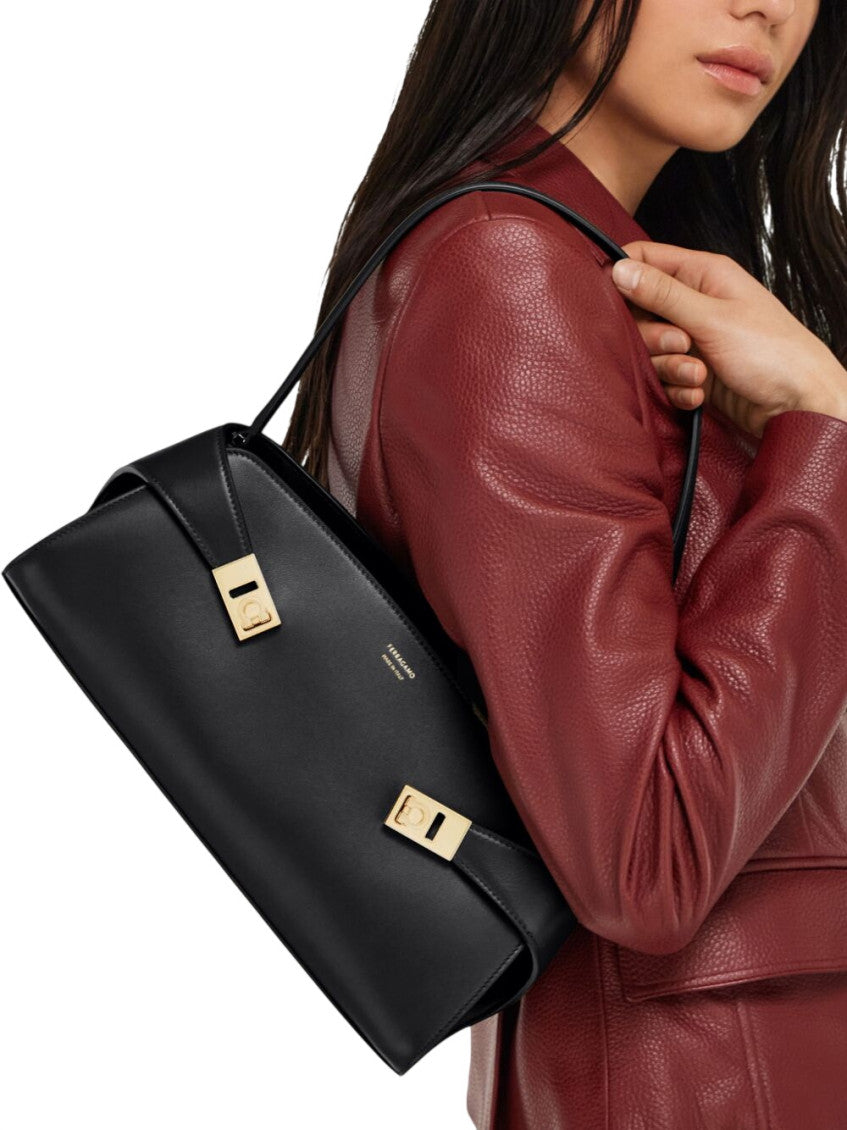 Black Hug Large Shoulder Bag 5