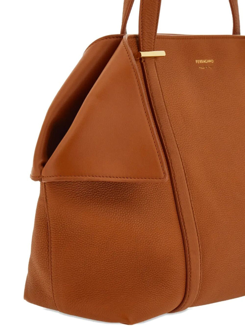 Brown Folded Medium Tote 4