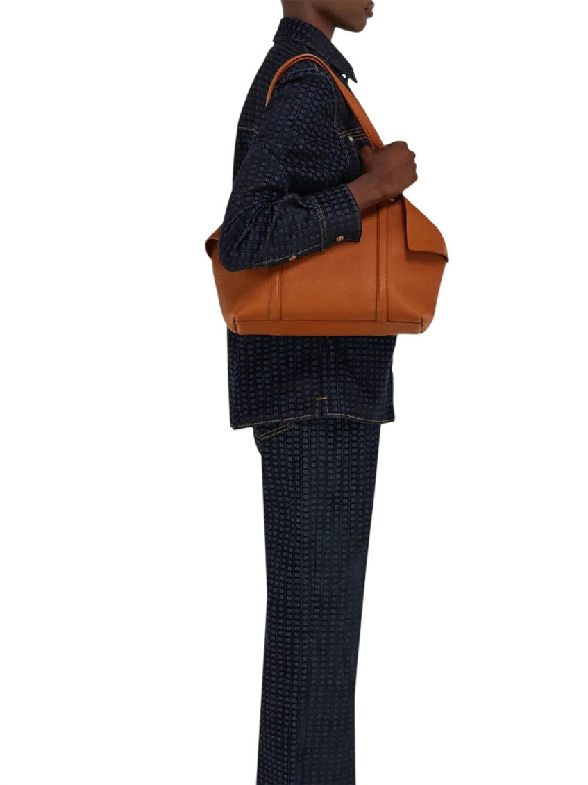 Brown Folded Medium Tote 5