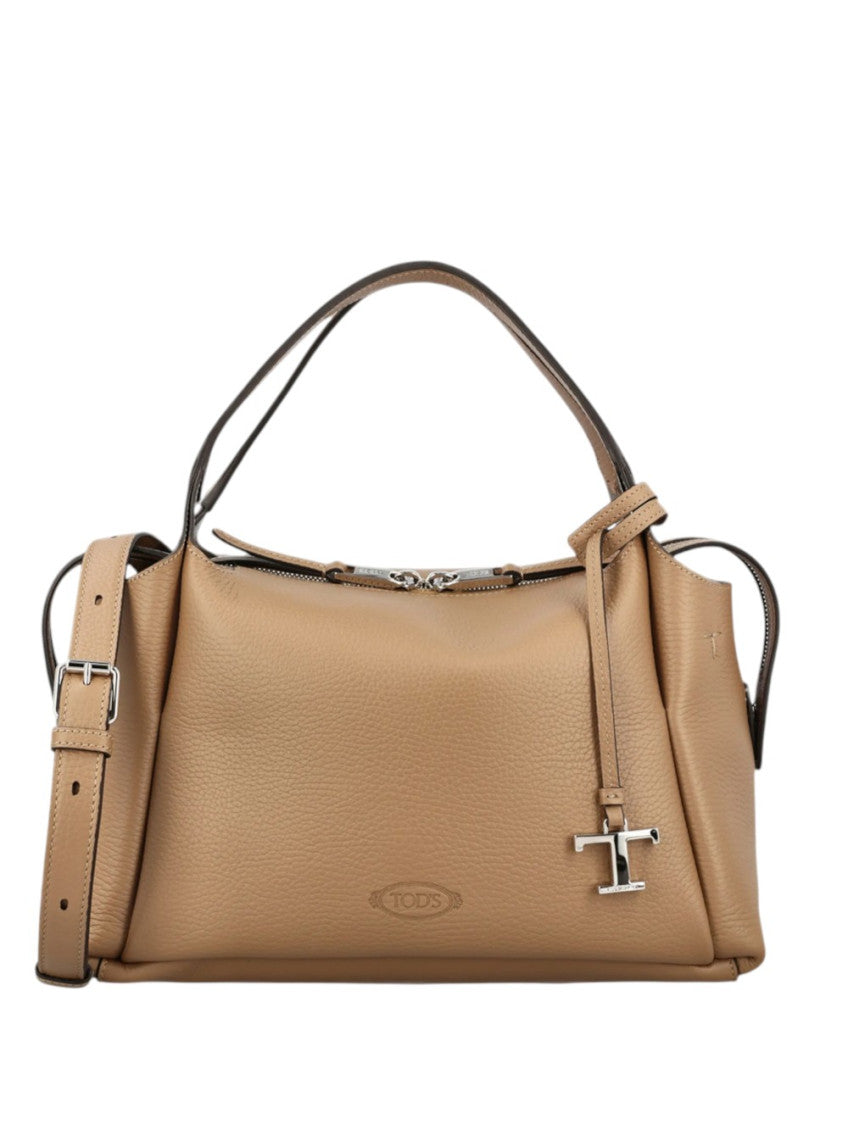 Light Brown T Timeless Medium Satchel 1
