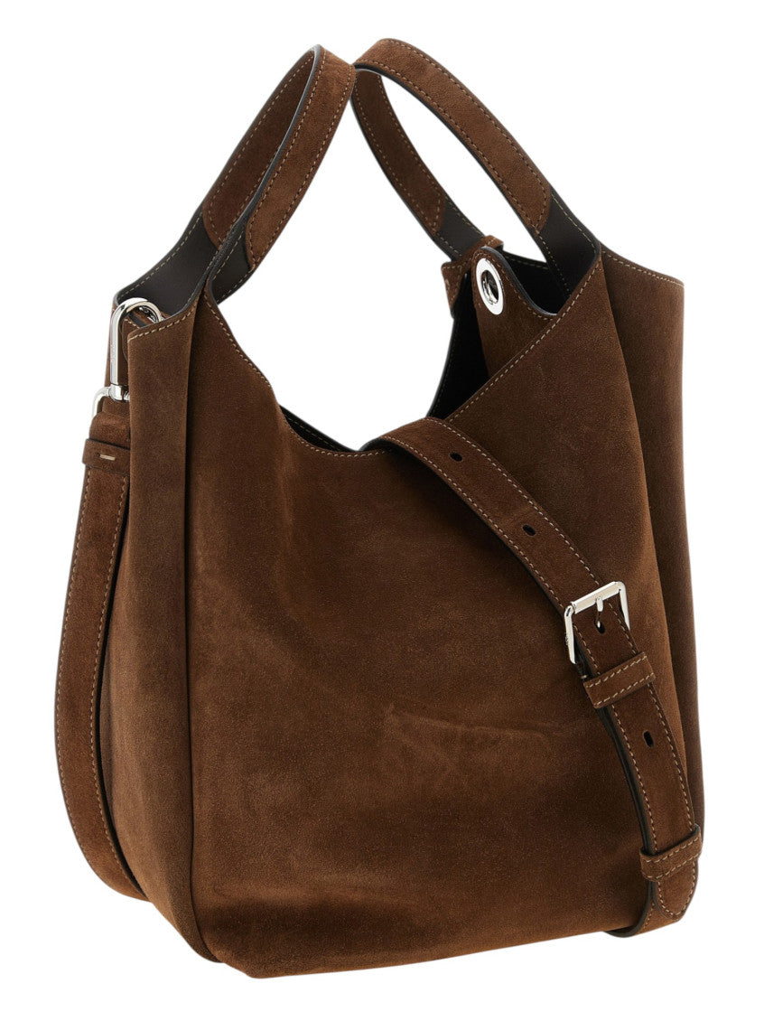 Brown Suede Small Bucket Bag 2