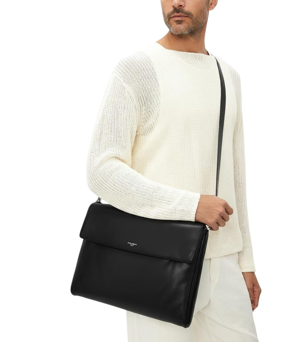 Black Logo Large Messenger Bag 4