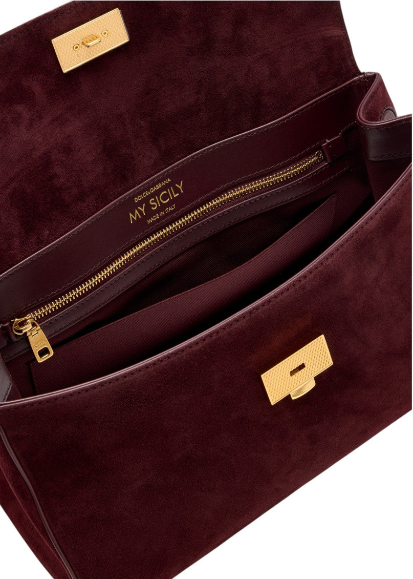 Burgundy Sicily Medium Satchels 5