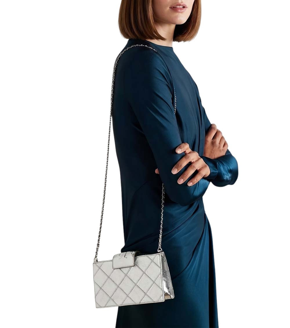 Silver Fleming Mini Crossbody Bag 5
