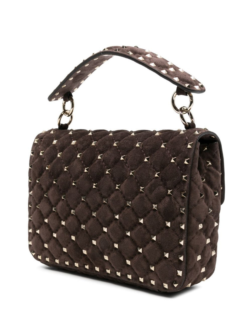 Brown Rockstud Spike Medium Shoulder Bag 2