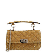 Beige Rockstud Spike Small Shoulder Bag 1