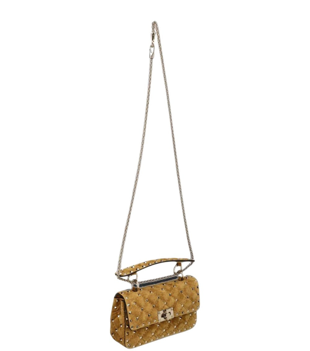 Beige Rockstud Spike Small Shoulder Bag 2