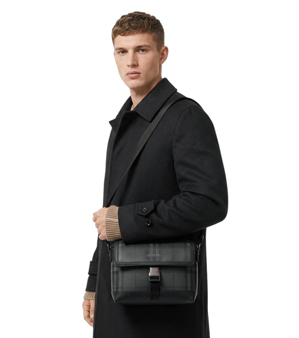 Black City Check Small Messenger Bag 5