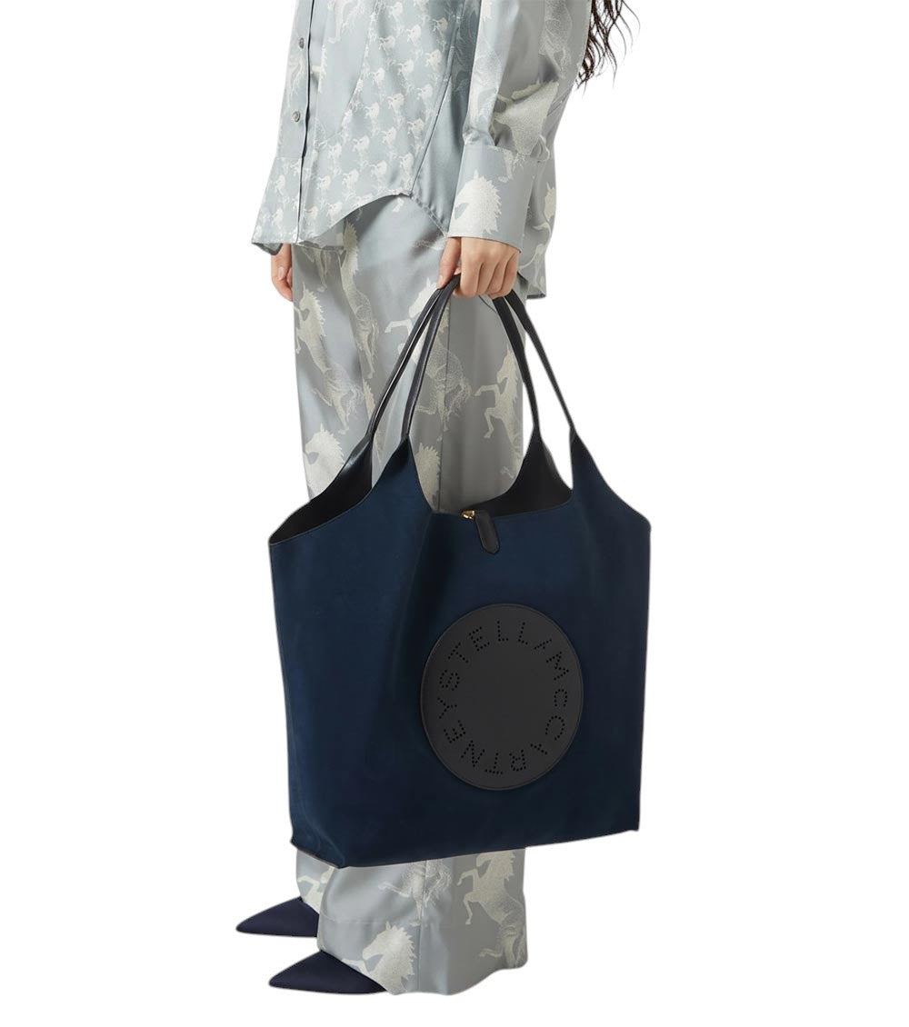 Navy Blue Logo Reversible Large Tote 5