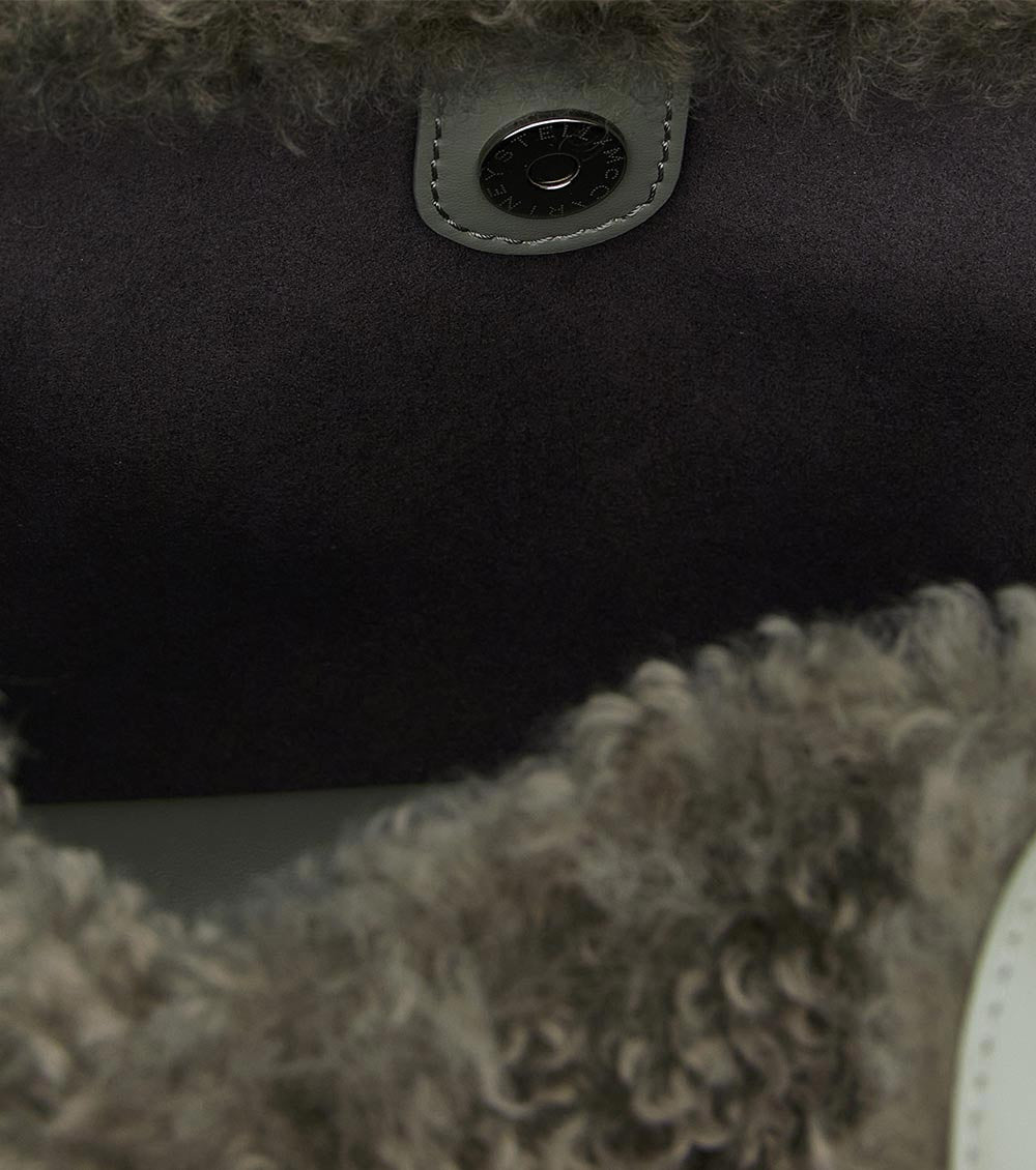 Grey Shearling Logo Large Tote 3