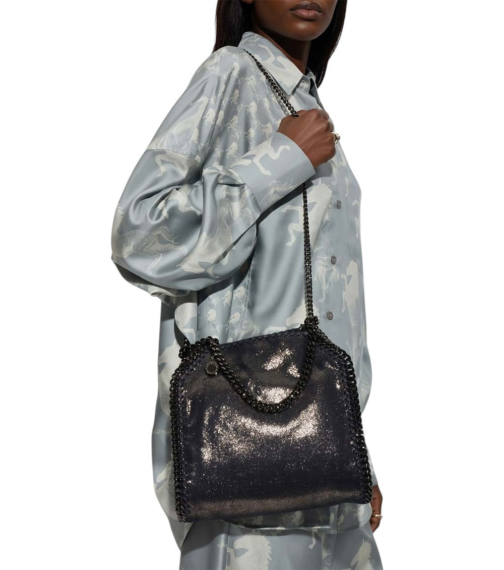 Navy Blue Falabella Mini Tote 5