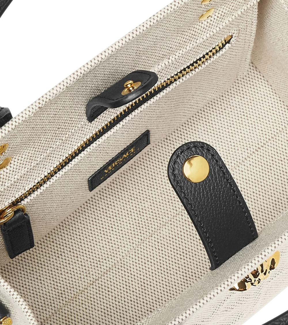 Beige La Medusa Mini Tote 4