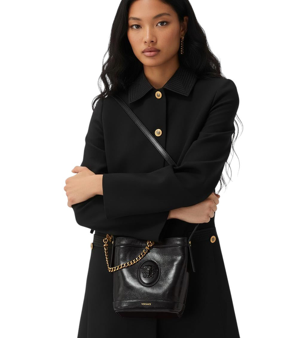 Black Medusa Mini Bucket Bag 5