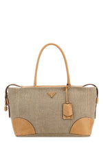 Rope/Natural Logo Top Zip Large Tote 1