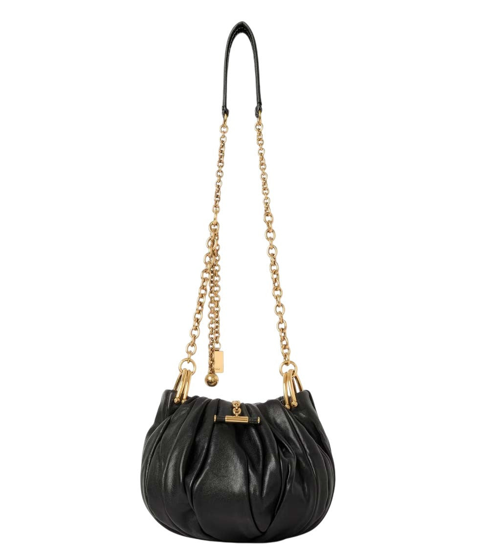 Black Plisse Medium Shoulder Bag 1
