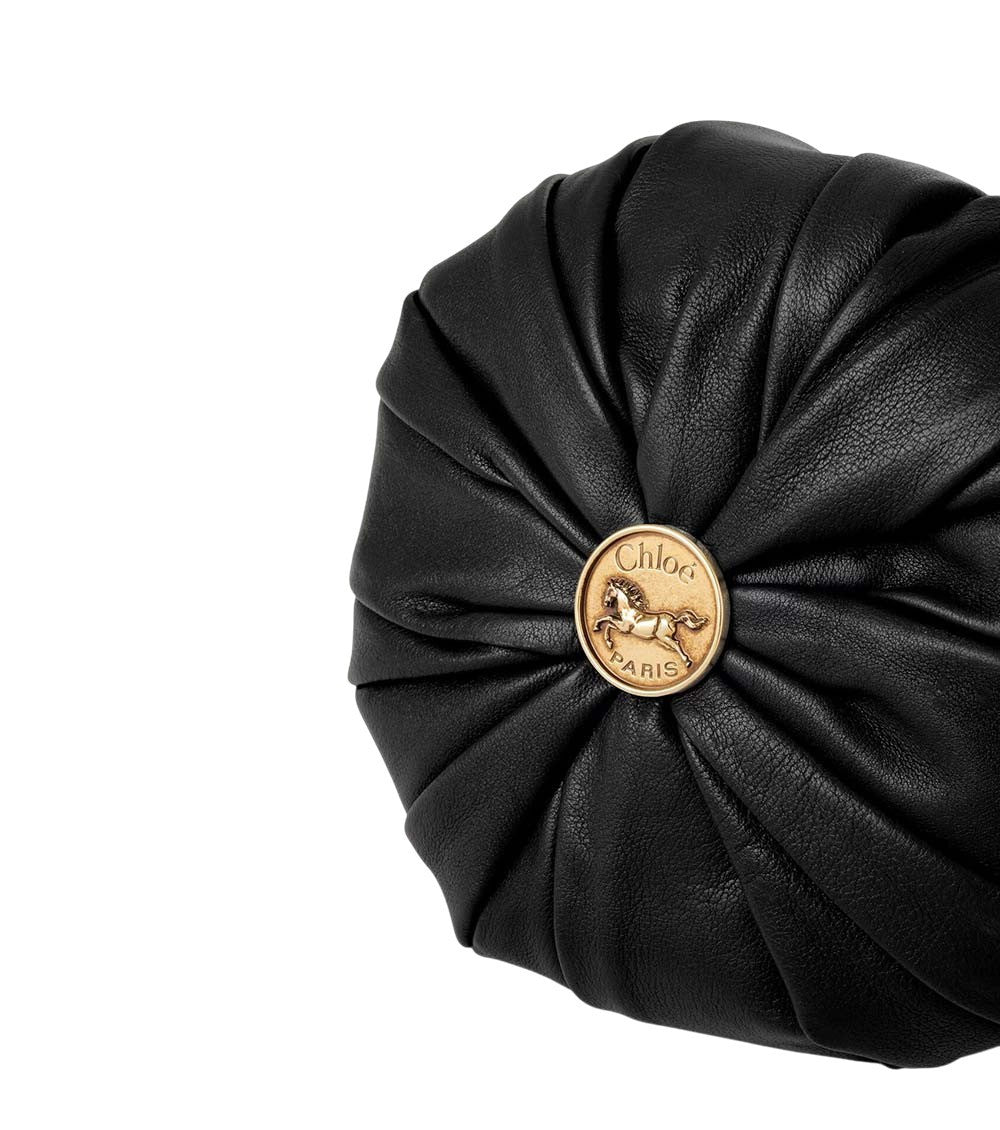 Black Plisse Medium Shoulder Bag 4