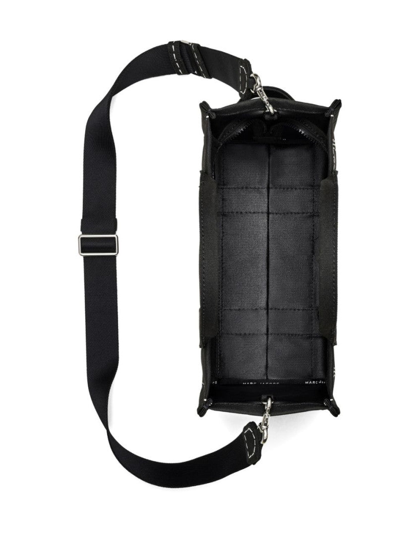 Black Trompe Loeil Top Zip Medium Tote 2