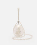 White Embellished Hare Pearl Egg Bag 1