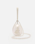 White Embellished Hare Pearl Egg Bag 1