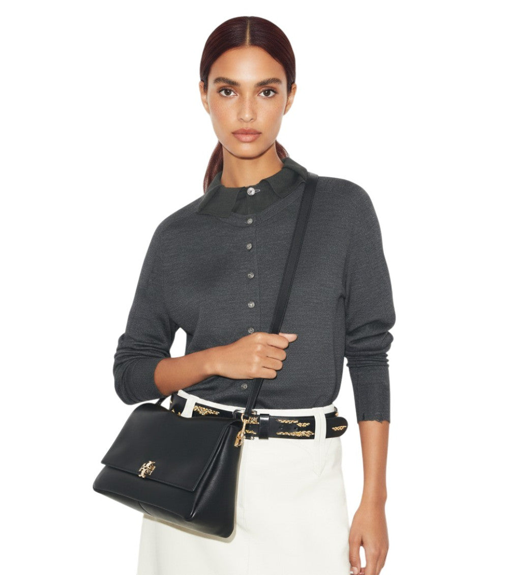 Black Charlie Medium Shoulder Bag 4