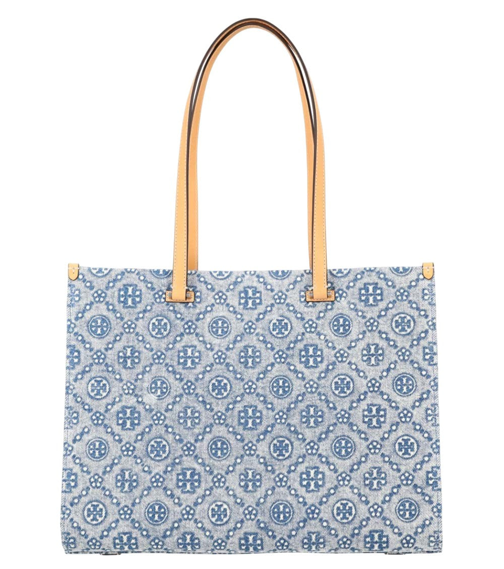Blue T Monogram Large Tote 1