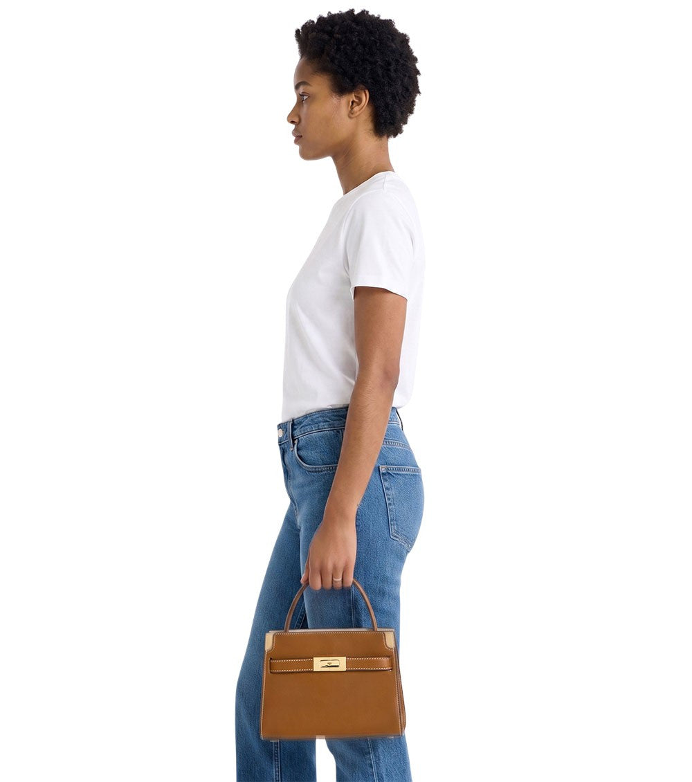 Brown Petite Lee Radziwill Mini Satchel 6