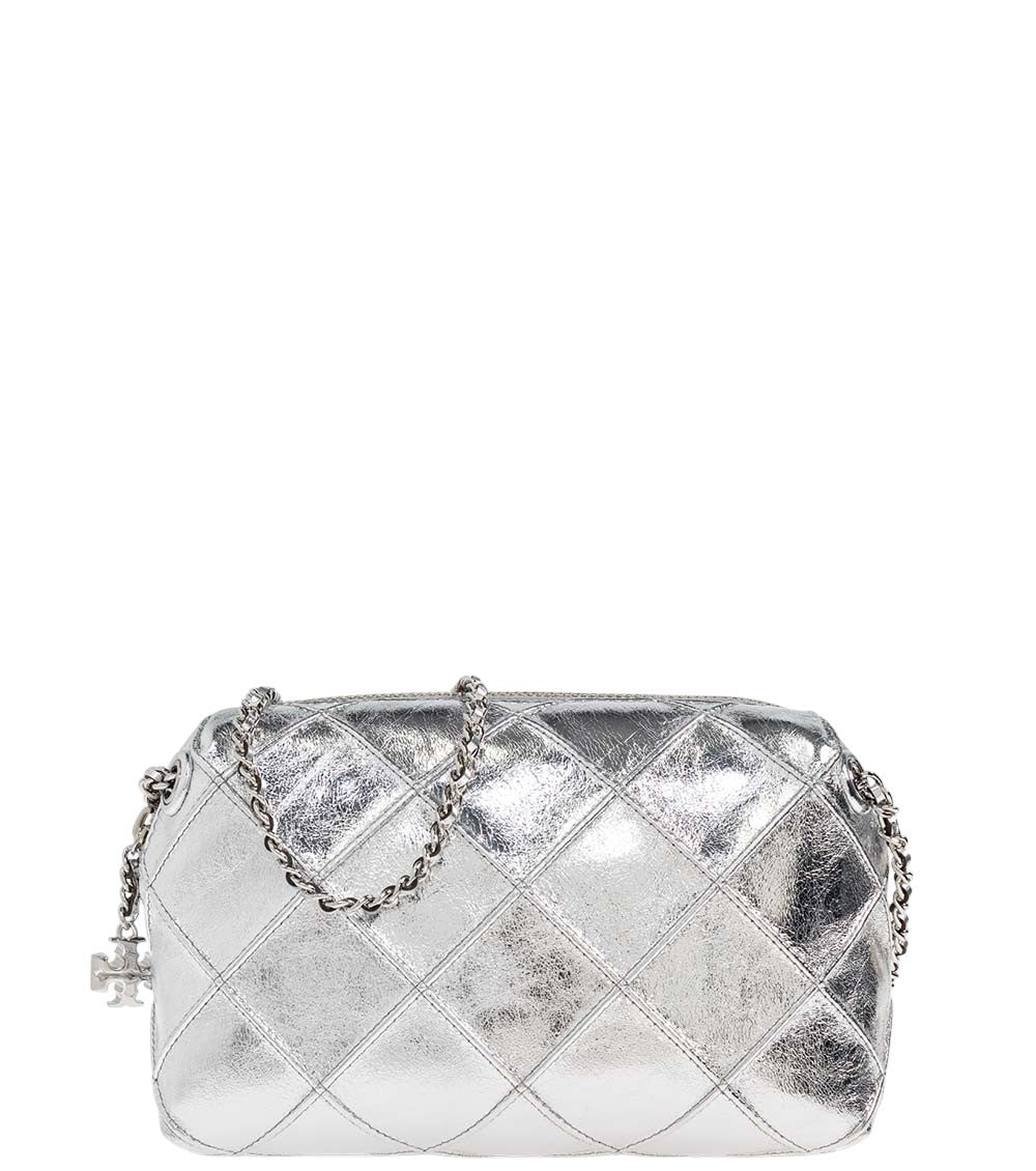 Silver Fleming Mini Crossbody Bag 1