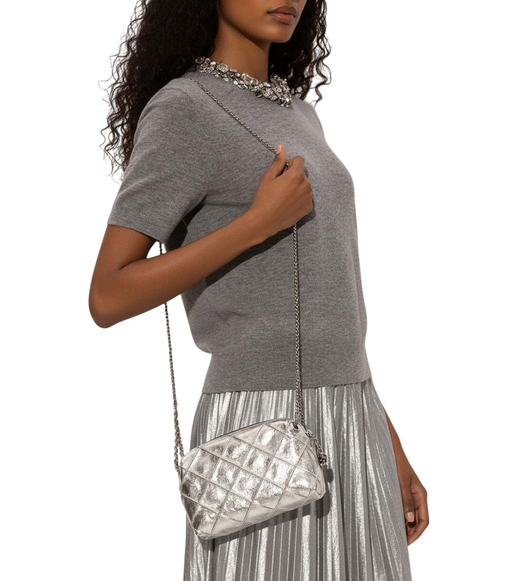 Silver Fleming Mini Crossbody Bag 6