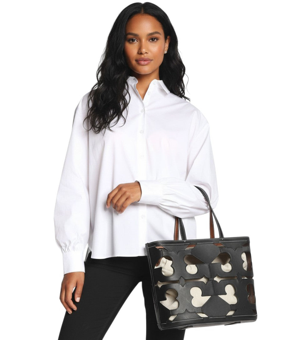 Black Cutout Small Tote 5
