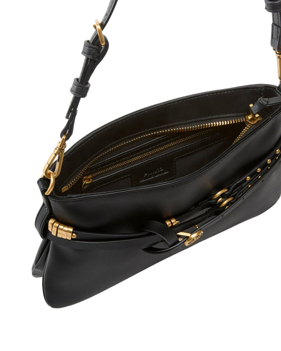Black Logo Small Shoulder Bag 4