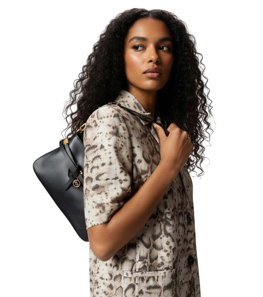 Black Logo Small Shoulder Bag 5