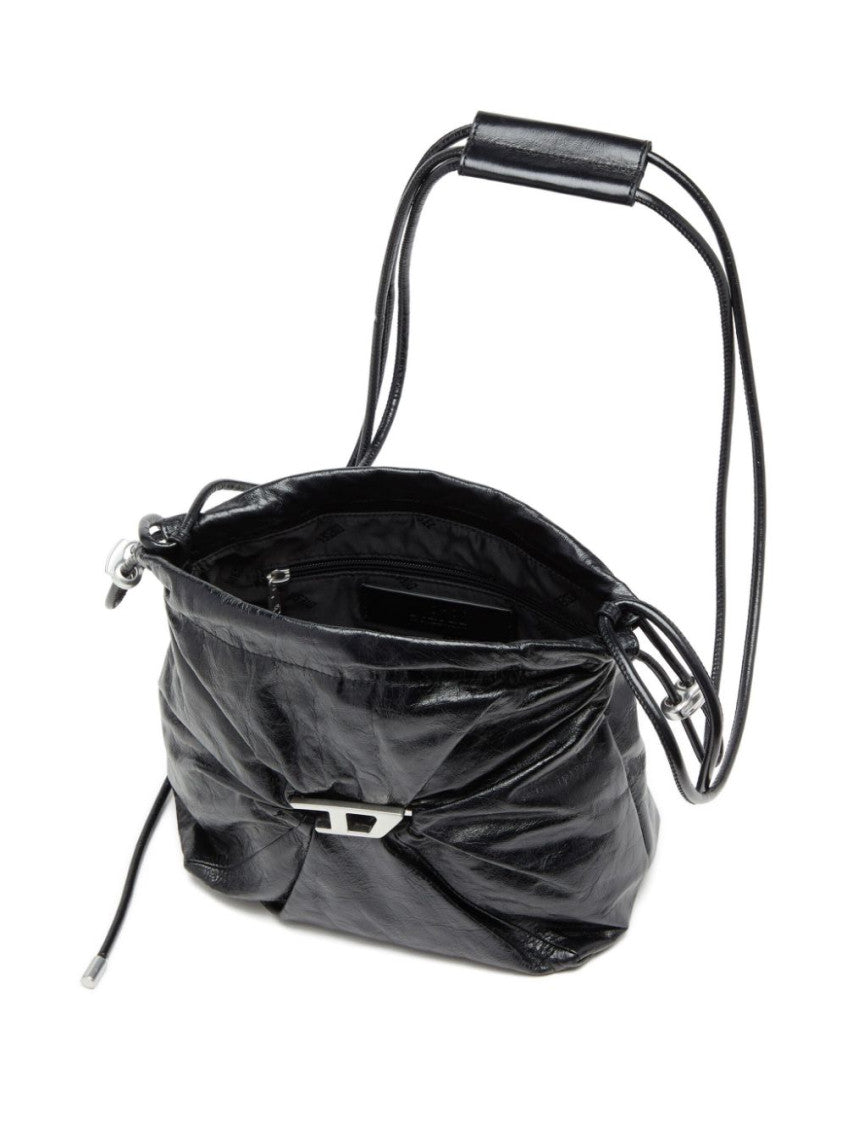 Black scrunch-d bucket Bag 2