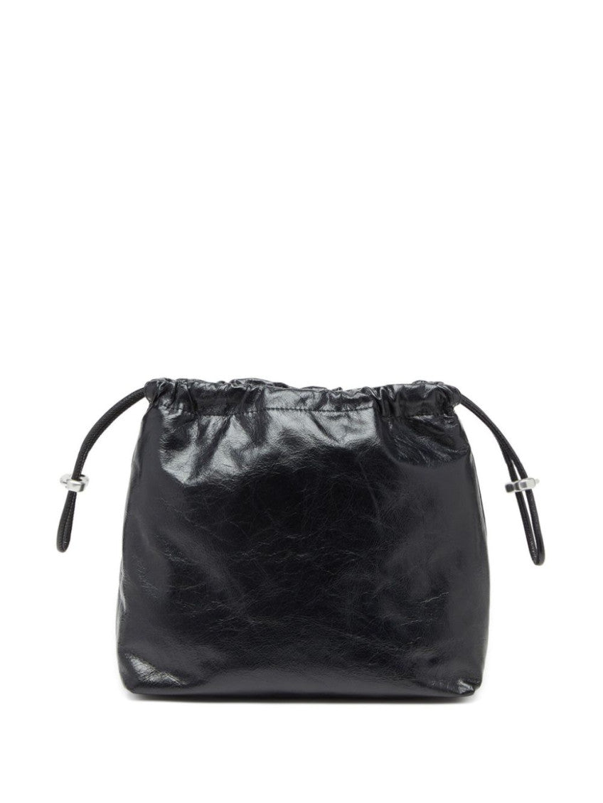 Black scrunch-d bucket Bag 4