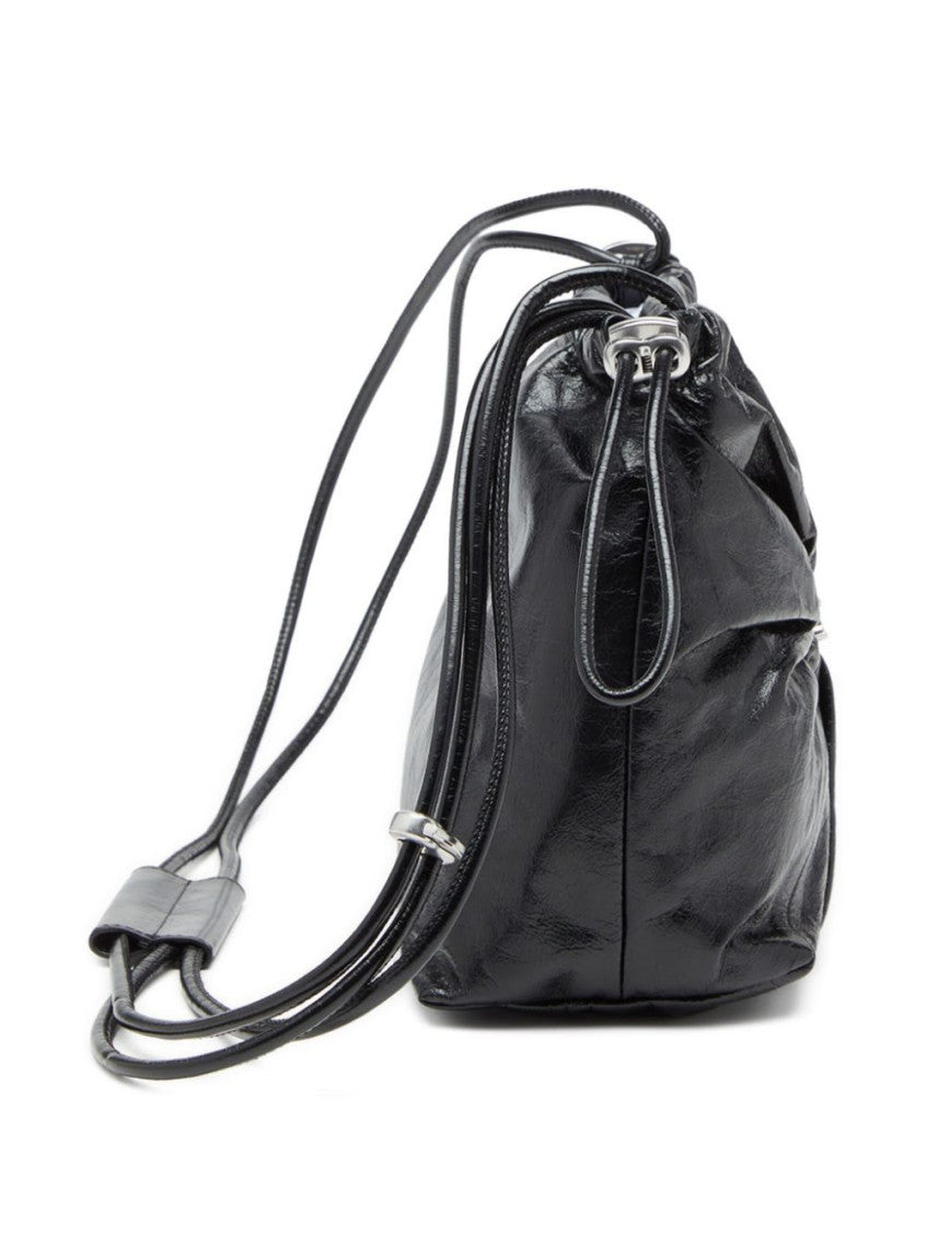 Black scrunch-d bucket Bag 5