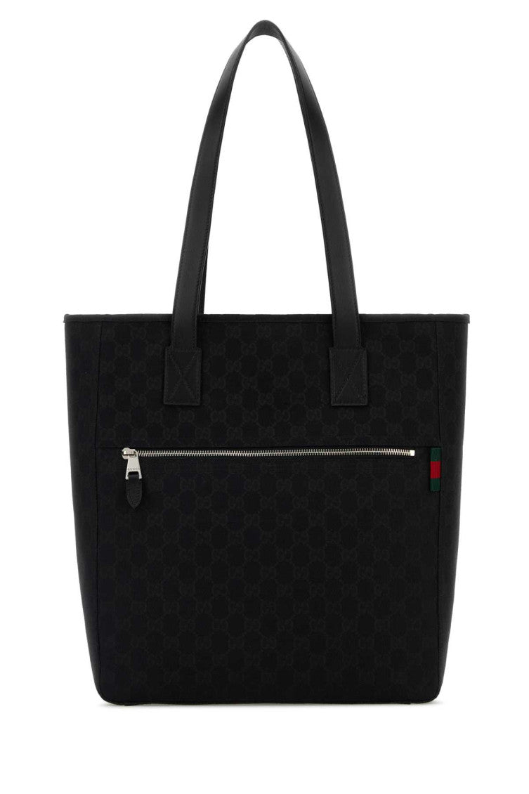 Black Gg Top Zip Medium Tote 1