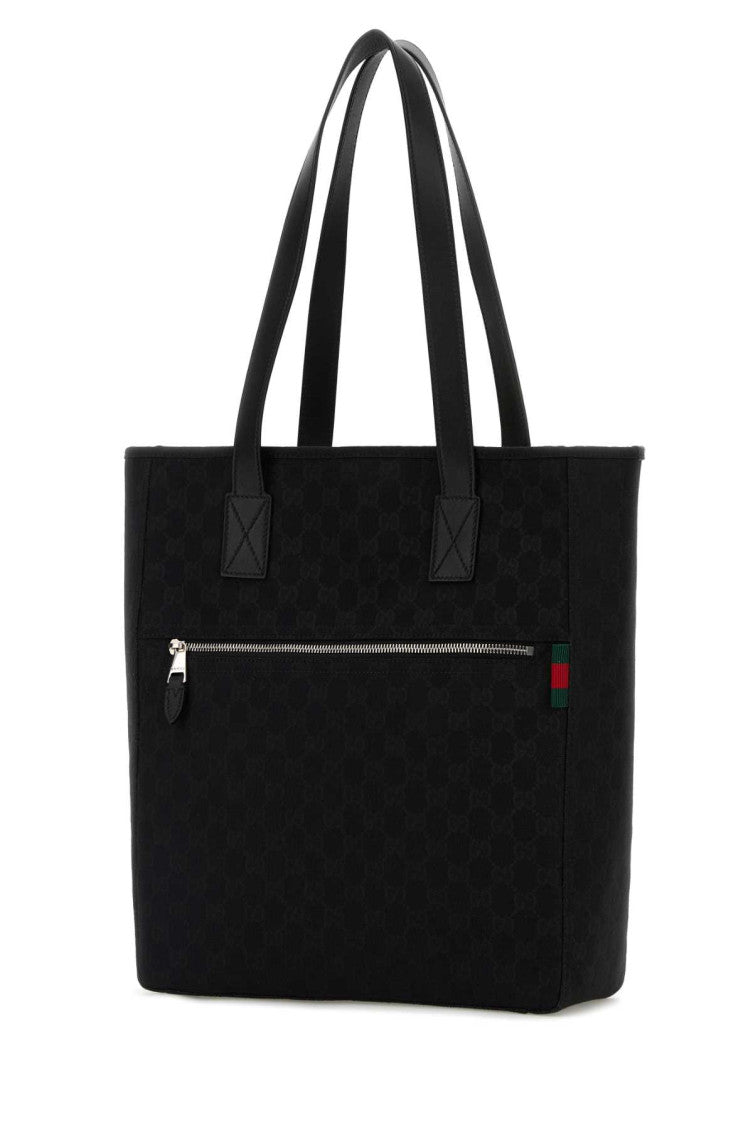 Black Gg Top Zip Medium Tote 2
