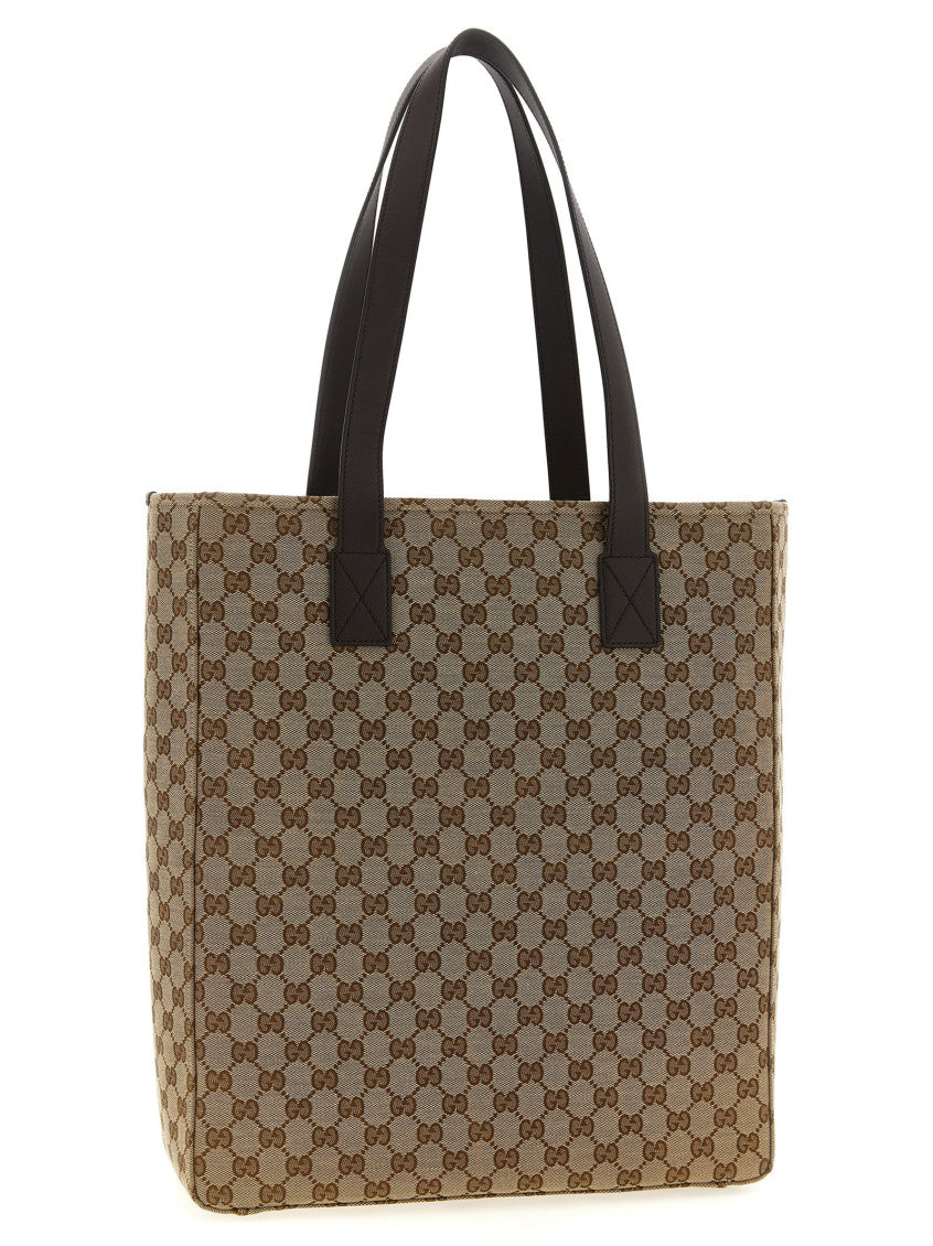 Beige Gg Top Zip Large Tote 2