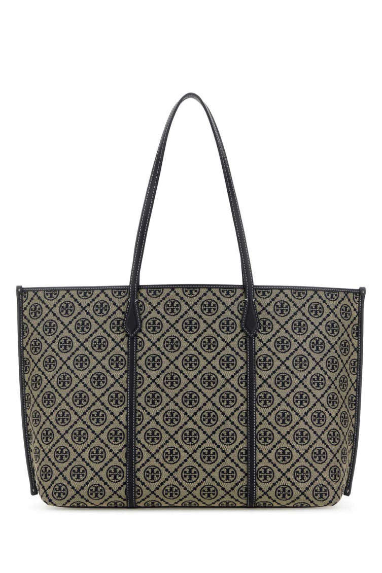 Navy Blue Perry T-monogram Large Tote 1