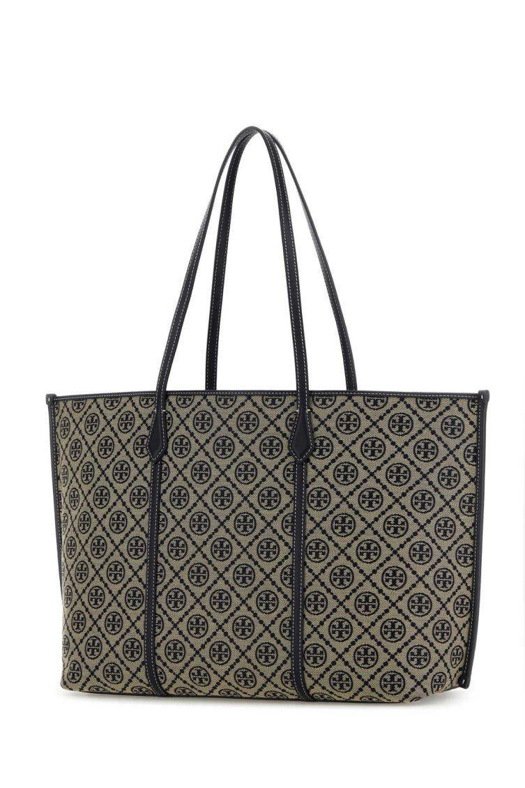 Navy Blue Perry T-monogram Large Tote 2
