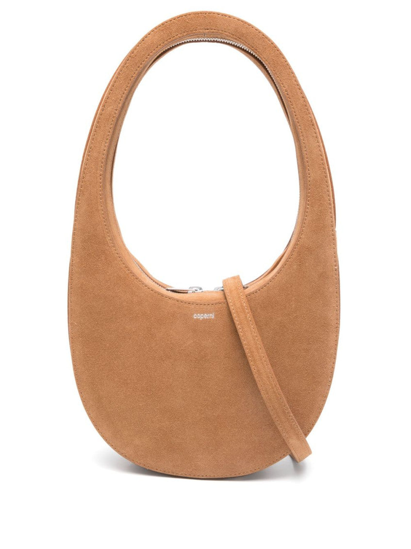 Brown Swipe Suede Shoulder Bag 1