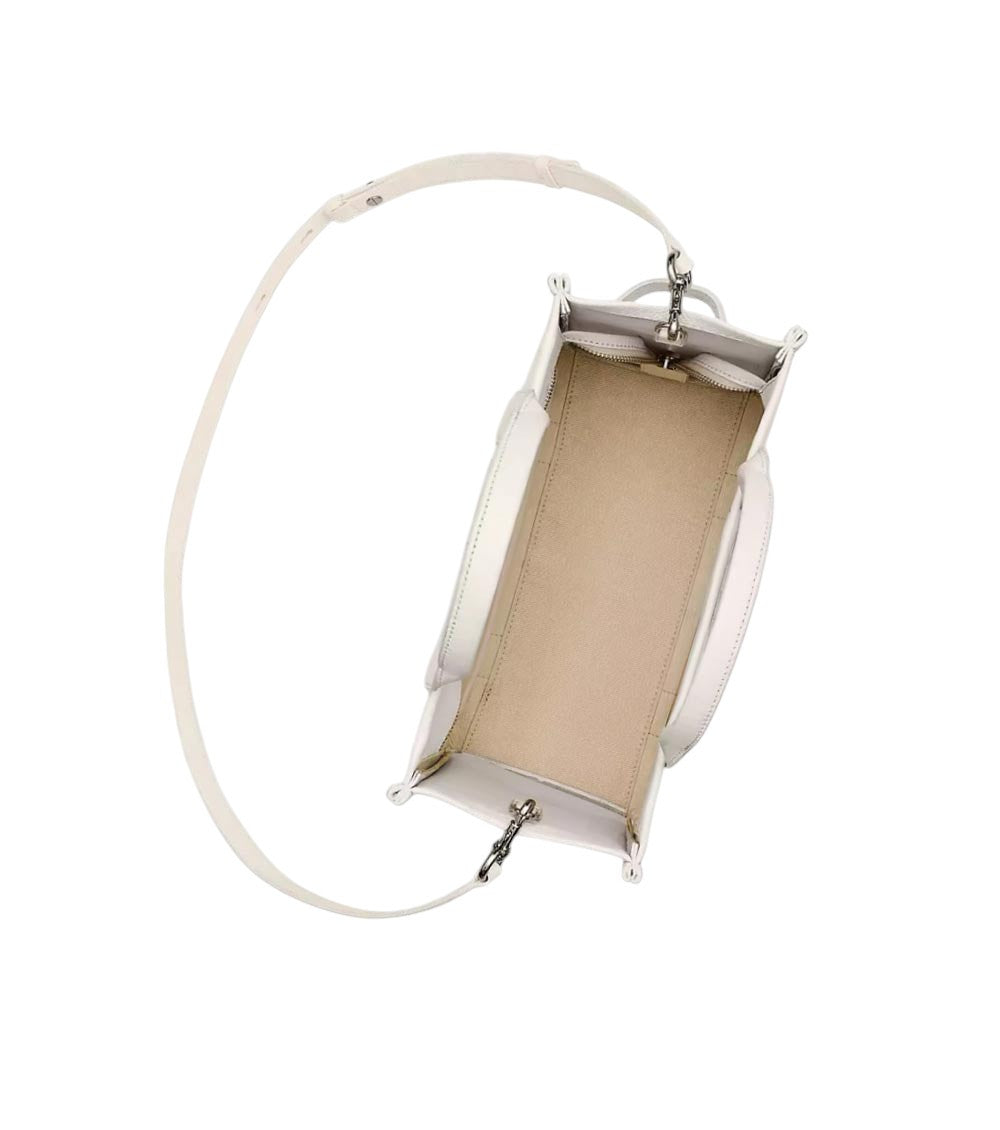 White The Top Zip Medium Tote 3